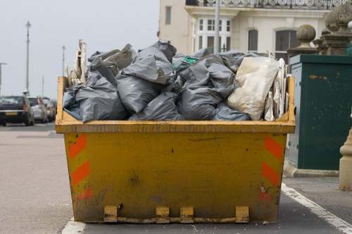 Construction site in Coney Hall with waste segregation bins