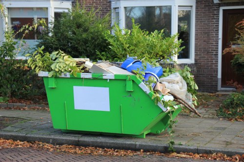 Various types of construction waste materials